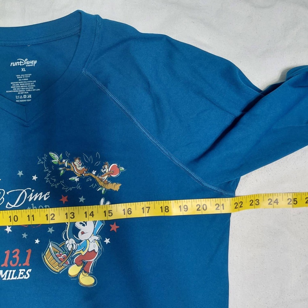 RunDisney Wine & Dine Half Marathon 2019 Mickey Long Sleeve Shirt Blue Mens XL - Picture 4 of 7